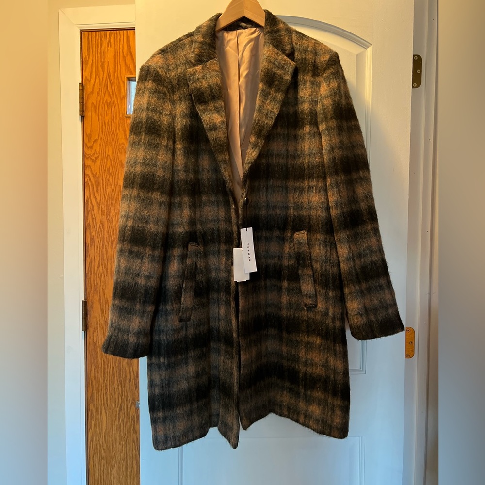 Topman coat in multi plaid. Bought this at Nordstrom Rack. Brand new with tags.